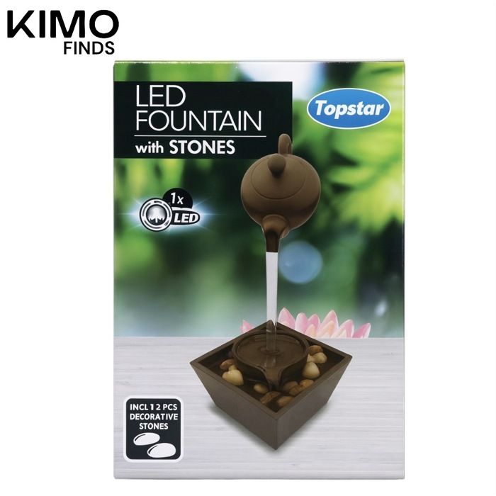 Fontaine LED Topstar™ avec pierres décoratives naturelles, idéale pour créer une atmosphère zen et apaisante à la maison