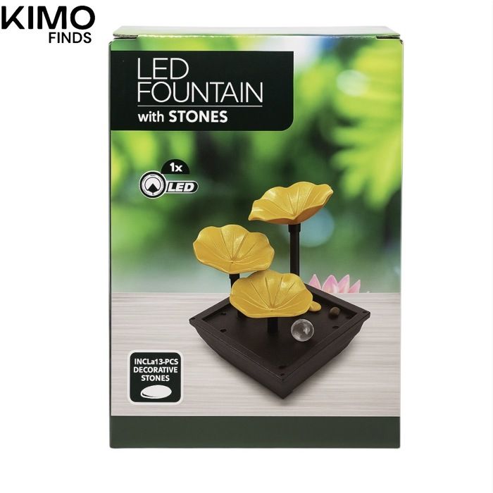Fontaine LED avec pierres décoratives, design élégant et compact, idéale pour créer une atmosphère zen et relaxante à la maison