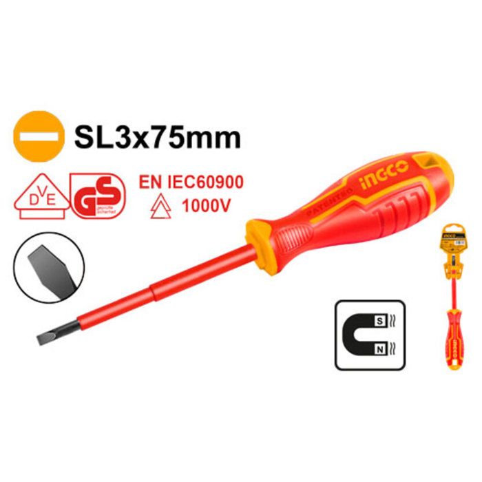 INGCO - Tournevis isolé SL3x75