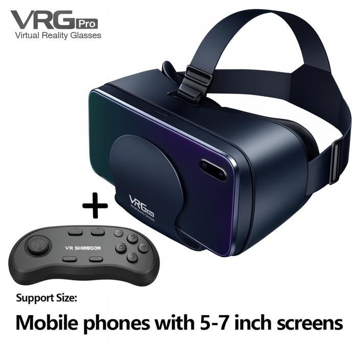 Lunettes VR Shinecon Pro + Manette VR – Smartphones 5-7" – Immersion 3D, Films & Jeux 360°