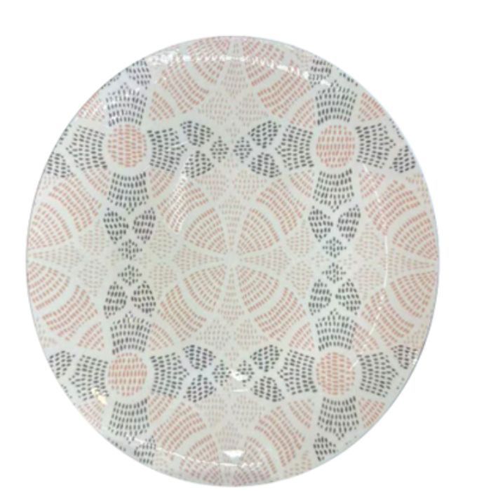 Service de table en porcelaine 19 pièces motif arabesque pastel DS-19B