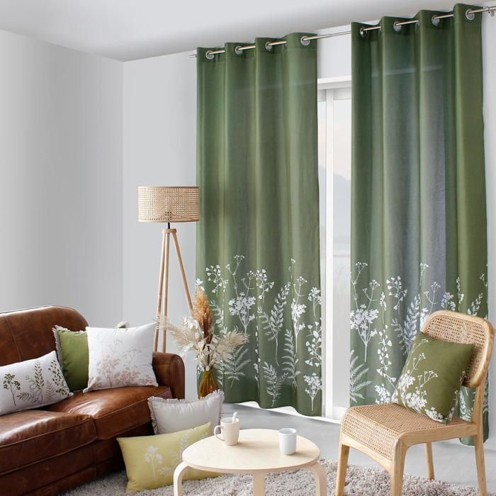 Rideau Jacquard avec anneaux 137 x 240 cm - 100 % polyester - Occultant - 155 gsm - 1 Pièce