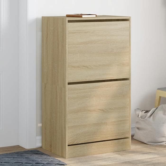 Étagère à chaussures 2 niveaux 60 x 24 x 81 cm ZLF25021 blanc