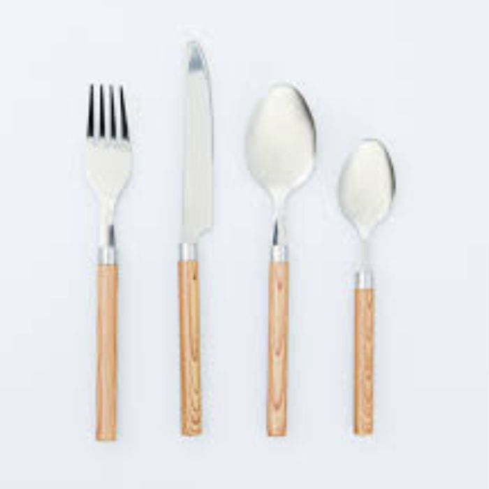 Ménagère en inox 24 pièces manche bambou KA7032_MJ
