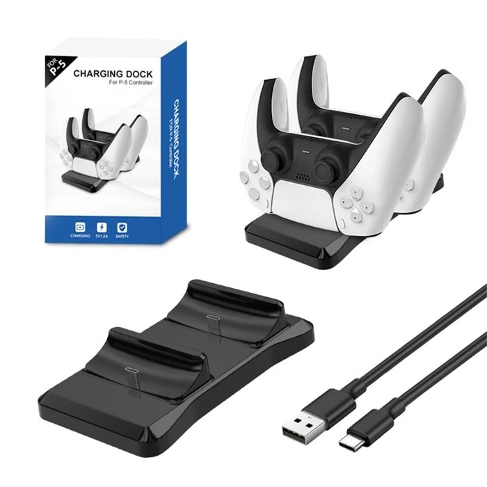 Chargeur pour PS5 Contrôleur Station Avec Double Dock De Charge Rapide PS5 Sans Fil Contrôleur