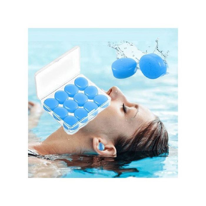 12 Pièces Bouchons d’Oreilles en Silicone Modelables Extra-Larges - Anti-Bruit pour le Sommeil & Imperméables pour Natation