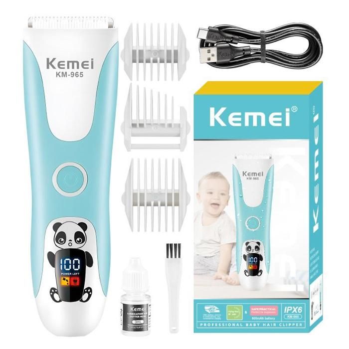 Kemei KM-965 – Tondeuse Électrique Sans Fil  - Bébé et Enfants - Rechargeable USB - Idéale pour Usage Domestique