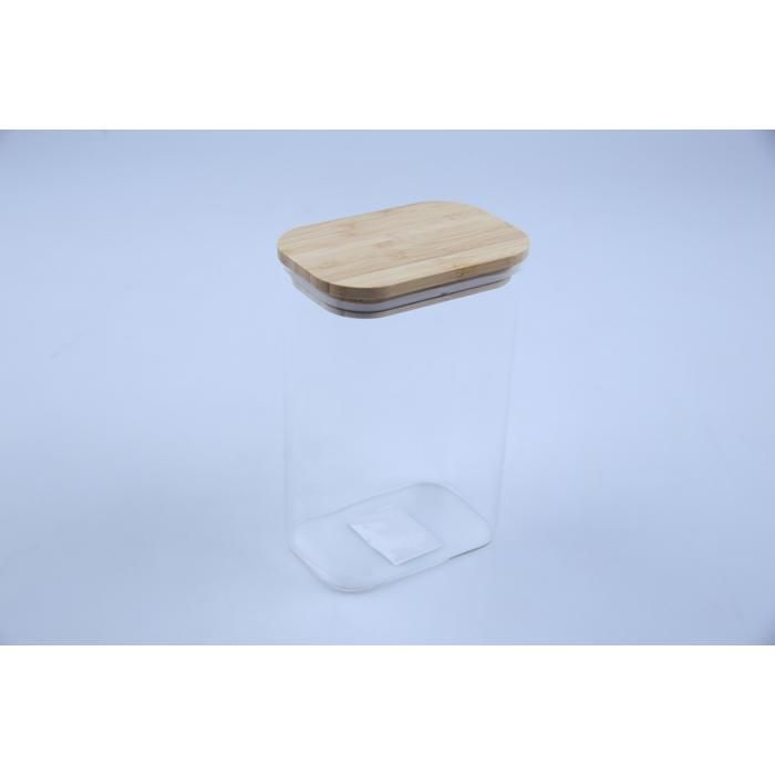 Bocal rectangulaire avec couvercle bois 1200 ml 83050-19