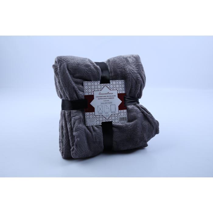 Couverture velours gaufré 150x200 cm 250 g/m² B18004C - Couleur Aléatoire