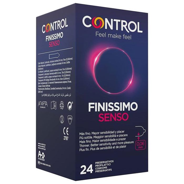Control Finissimo Senso Lot de 24 préservatifs lubrifiés plus fins