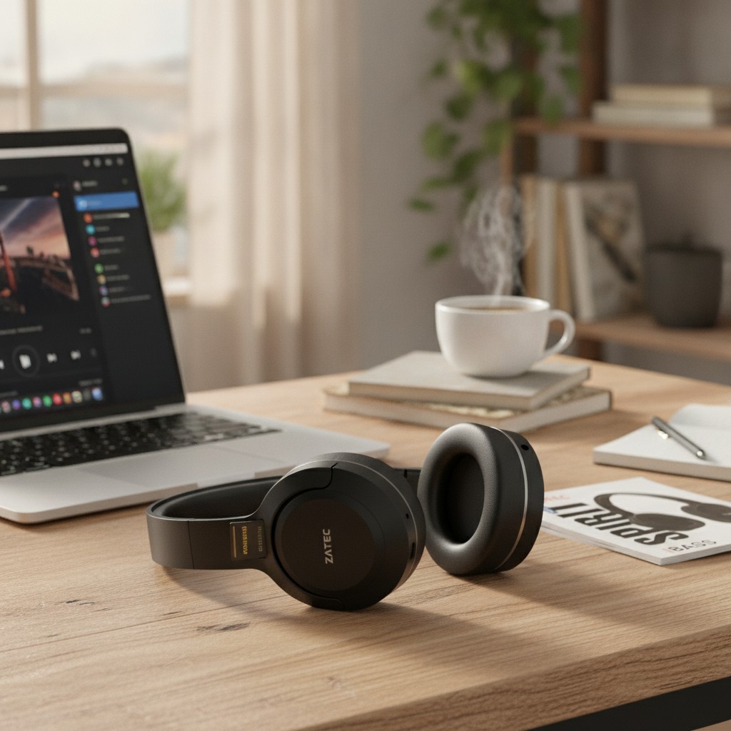 Casque Bluetooth Sans Fil – Version 5.4 avec Lecteur de Carte Mémoire - Marjane Mall - Image 2