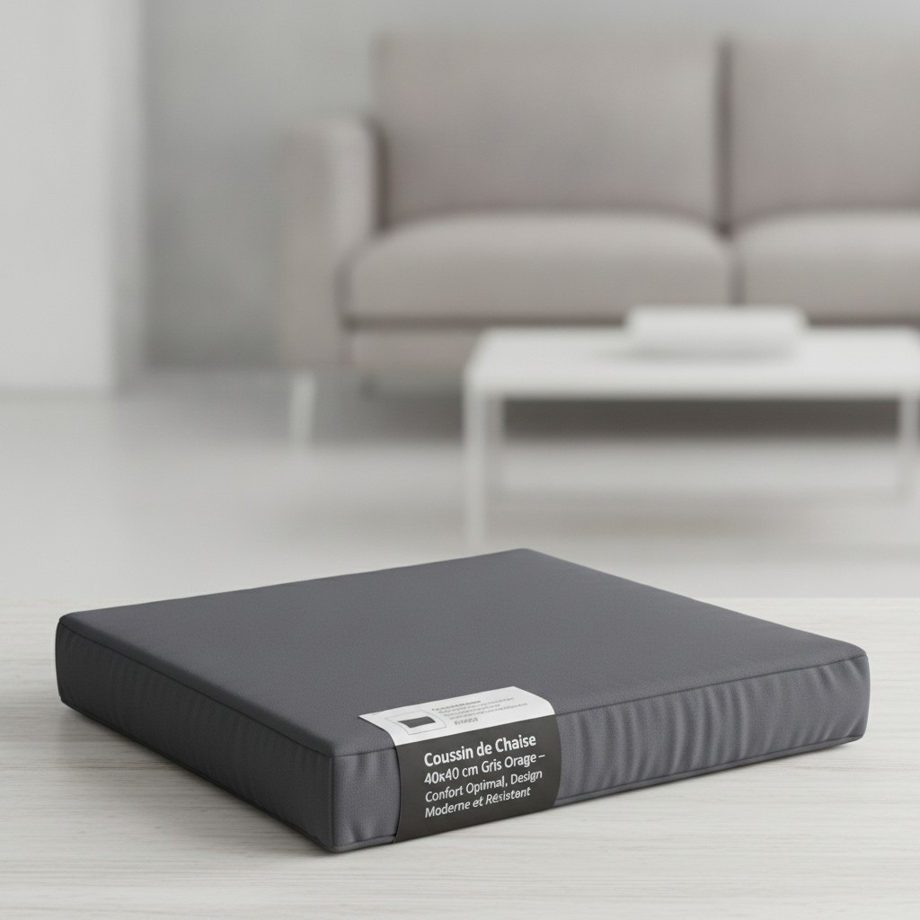 Coussin de Chaise 40x40 cm Gris Orage – Confort Optimal, Design Moderne et Résistant - Marjane Mall - Image 2