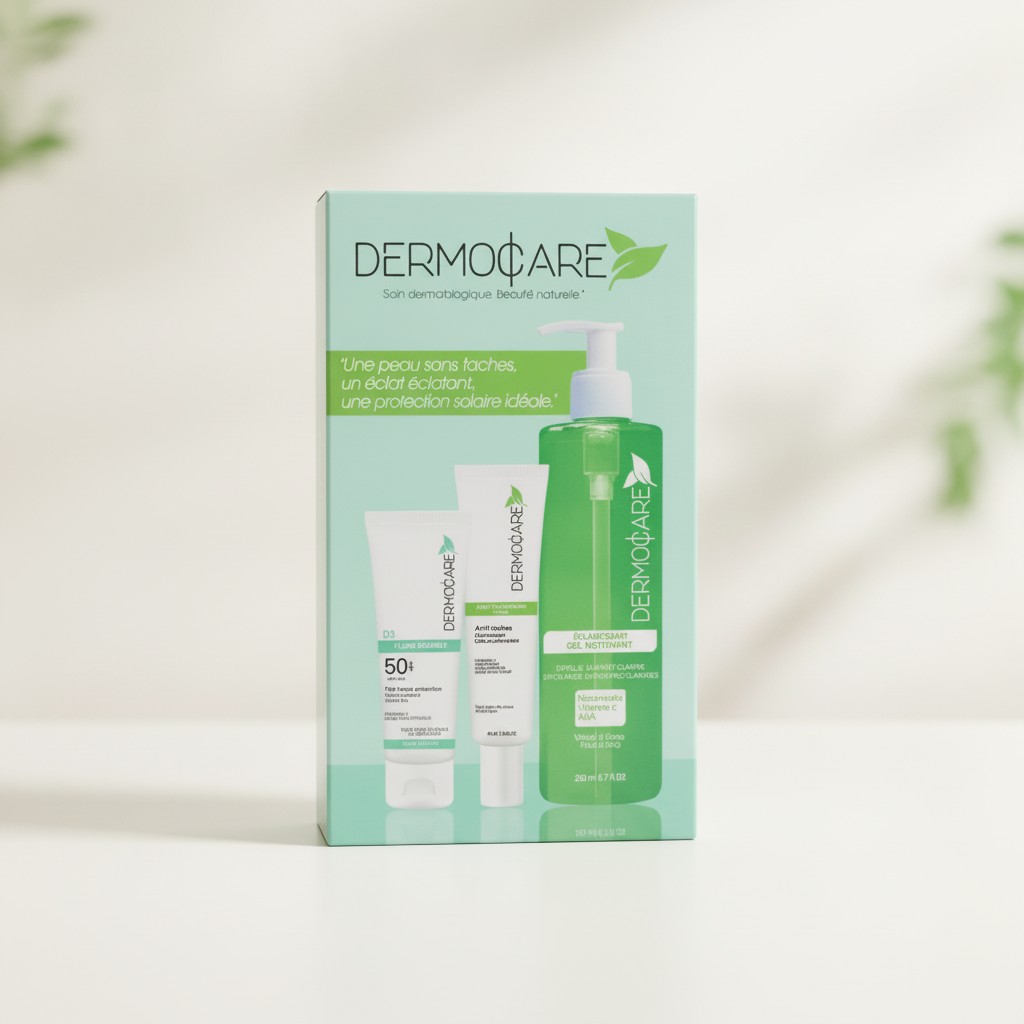 Dermocare Pack Soin Visage : Écran Fluide, Crème Éclaircissante et Gel Nettoyant - Marjane Mall - Image 2