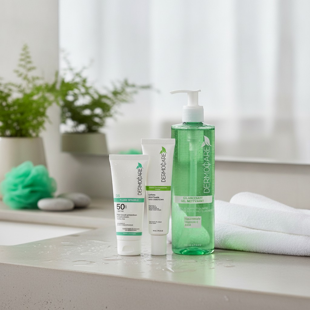 Dermocare Pack Soin Visage : Écran Fluide, Crème Éclaircissante et Gel Nettoyant - Marjane Mall - Image 3