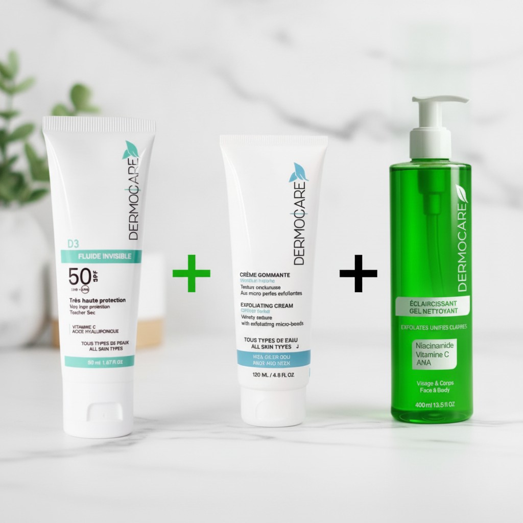 Dermocare Ecran Fluide + Creme Gommante + Gel Nettoyante 200ml PACK - Marjane Mall - Image 2