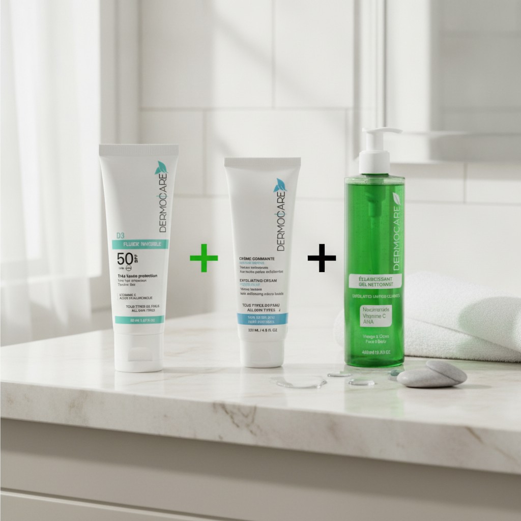 Dermocare Ecran Fluide + Creme Gommante + Gel Nettoyante 200ml PACK - Marjane Mall - Image 3