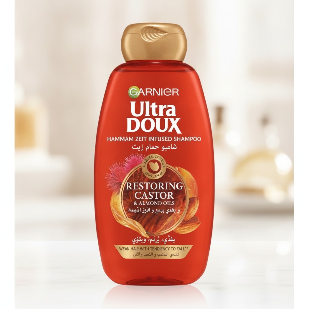 Shampooing ultra doux huiles restoring castor & almond oils 400ml - Marjane Mall - Image 2