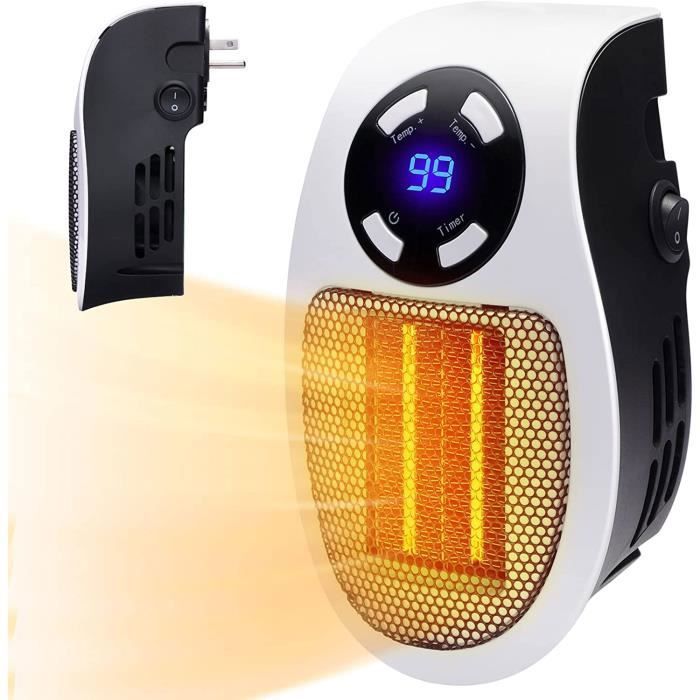 Radiateur soufflant Mini radiateur électrique céramique, ABURNUDREY Léger et compact, Thermostat réglable