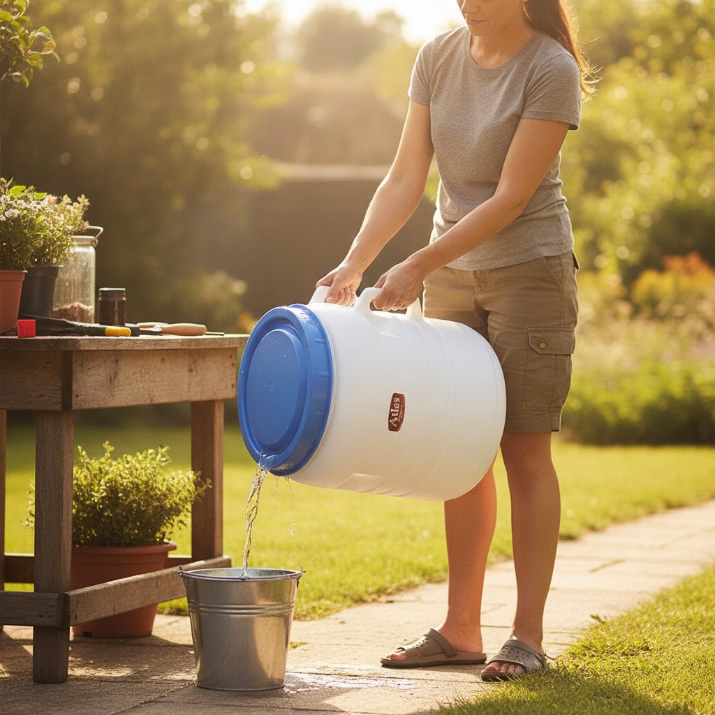 Bidon de Qualité Alimentaire en PVC de 25 Litres pour Eau ,Étanche avec Poignées(couleur et design aléatoire) - Marjane Mall - Image 4