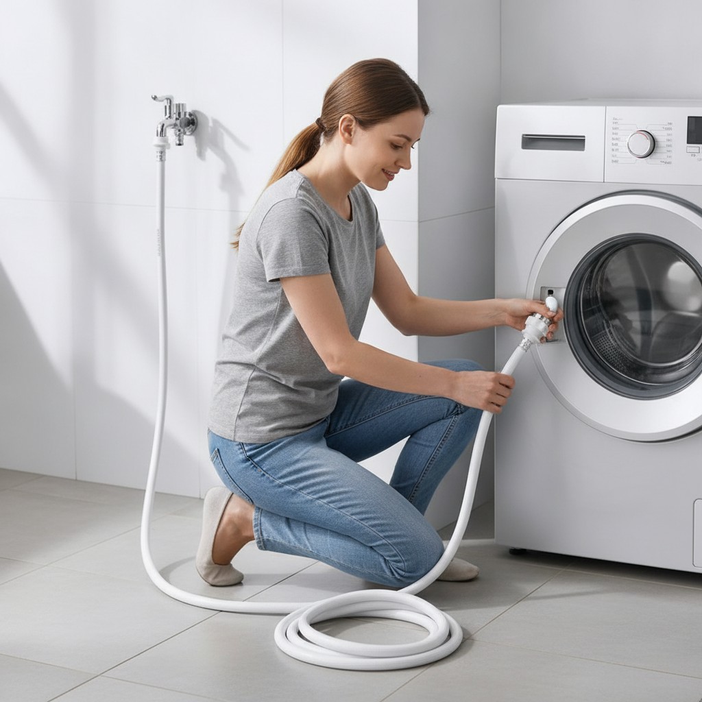 Tuyau PVC 1,5 m avec adaptateur pour lave-linge automatique, anti-éclatement(couleur et design aléatoire) - Marjane Mall - Image 4