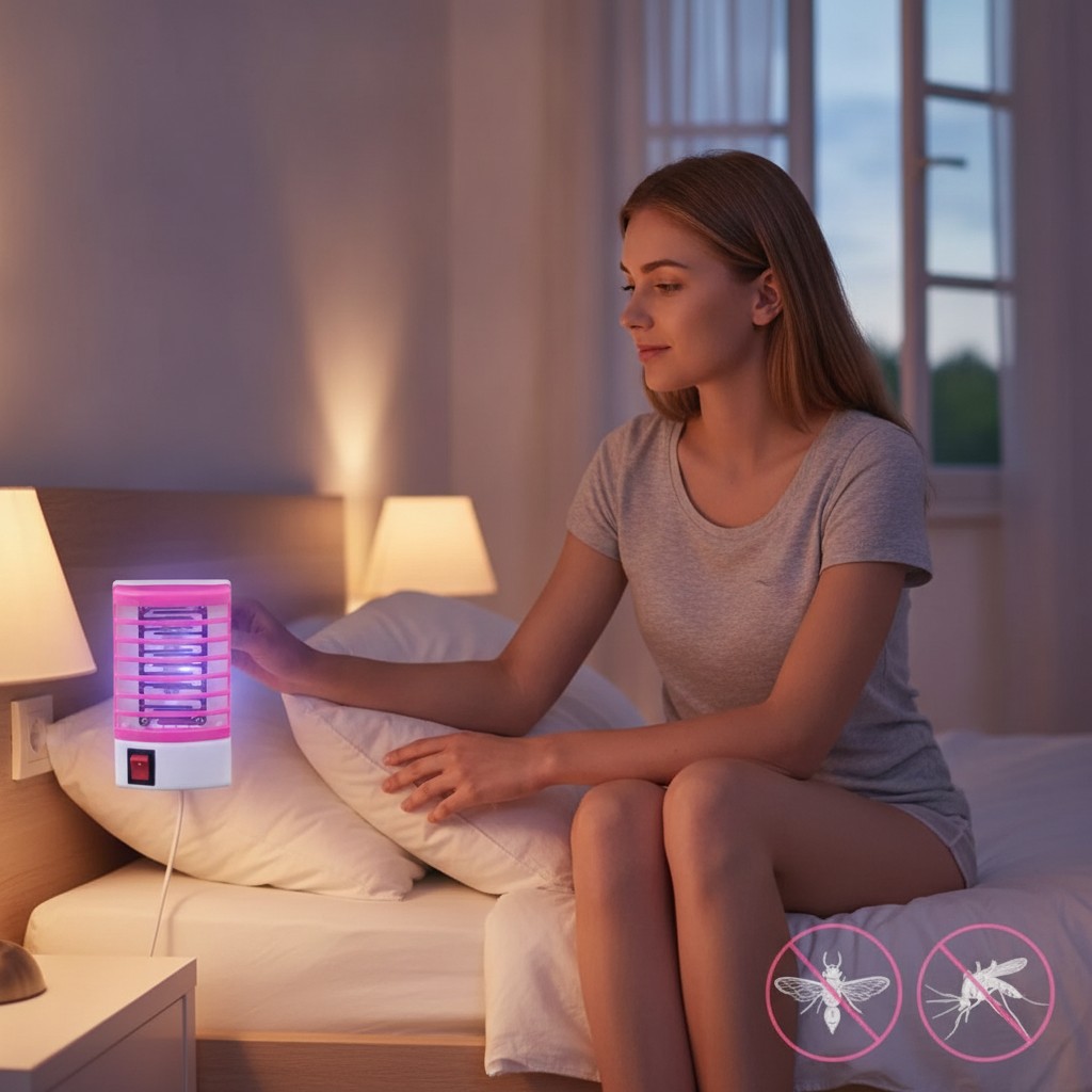 Protégez vous la nuit avec le Tueur Zapper Électrique Adieu Moustiques et Mouches(couleur et design aléatoire) - Marjane Mall - Image 4