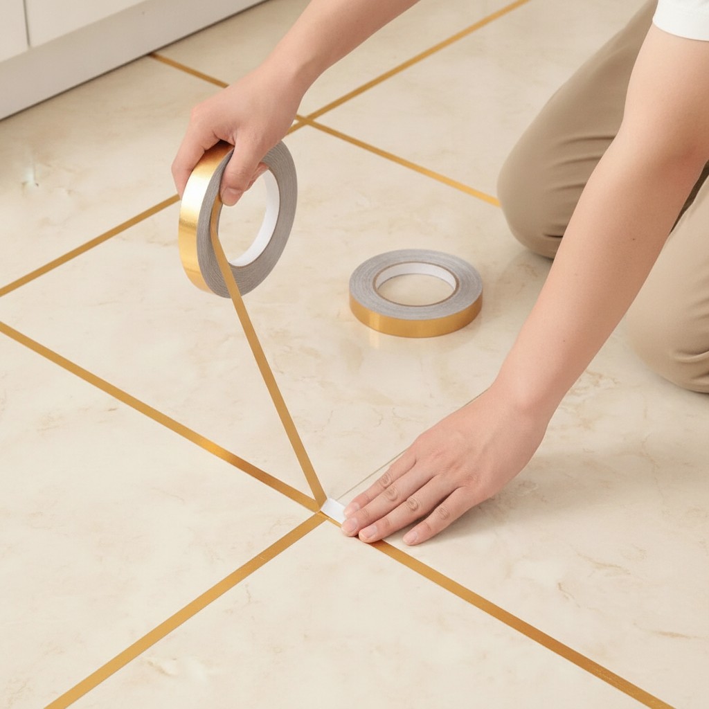 Ruban décoratif auto-adhésif 50M pour joints de carrelage, murs et sols étanches.(couleur et design aléatoire) - Marjane Mall - Image 4