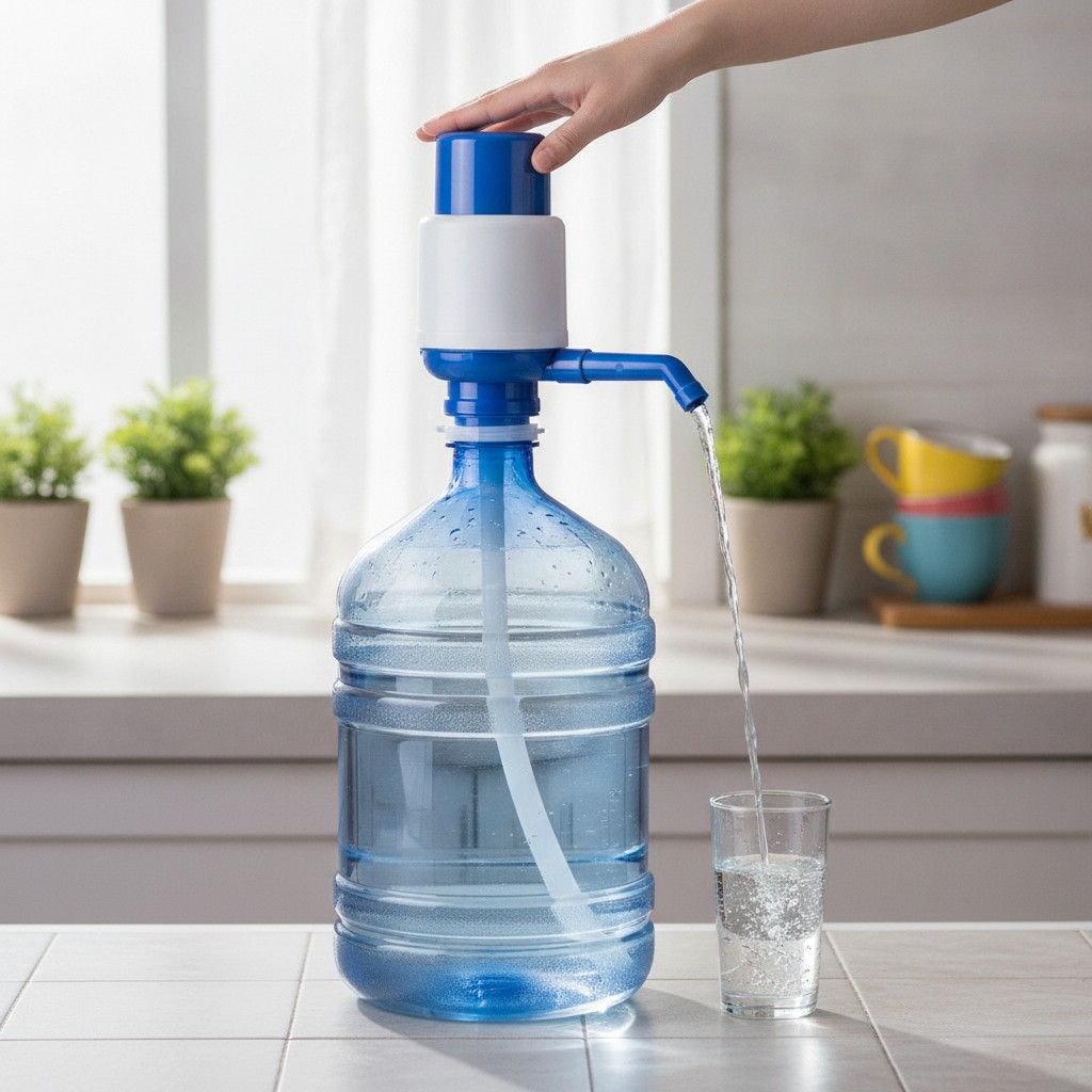 Distributeur d'eau en bouteille Pompe à eau manuelle(couleur et design aléatoire) - Marjane Mall - Image 3