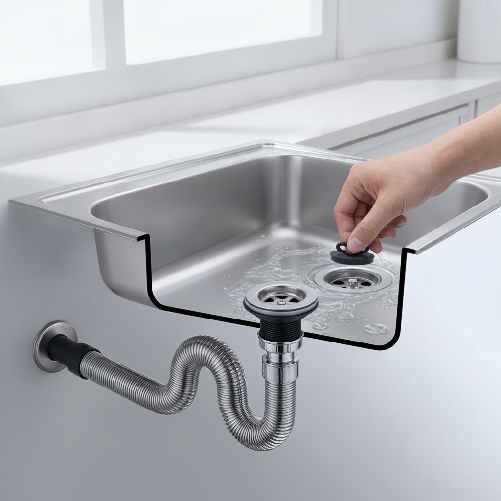 Siphon évier gorge cuisine et lavabo de salle de bain 40(mm)(couleur et design aléatoire) - Marjane Mall - Image 4