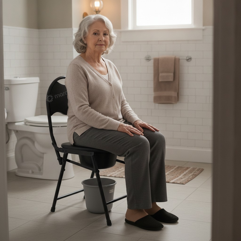 Chaise Siège Toilette Pliable pour Personnes Âgées(couleur et design aléatoire) - Marjane Mall - Image 4