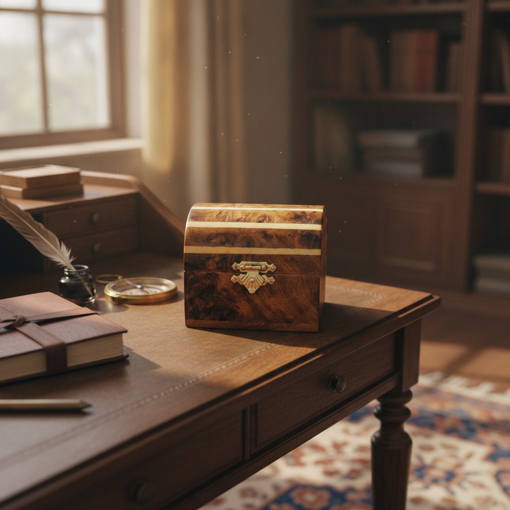 Coffret Artisanal en Bois de Thuya – Écrin de Luxe Fait Main(couleur et design aléatoire) - Marjane Mall - Image 3
