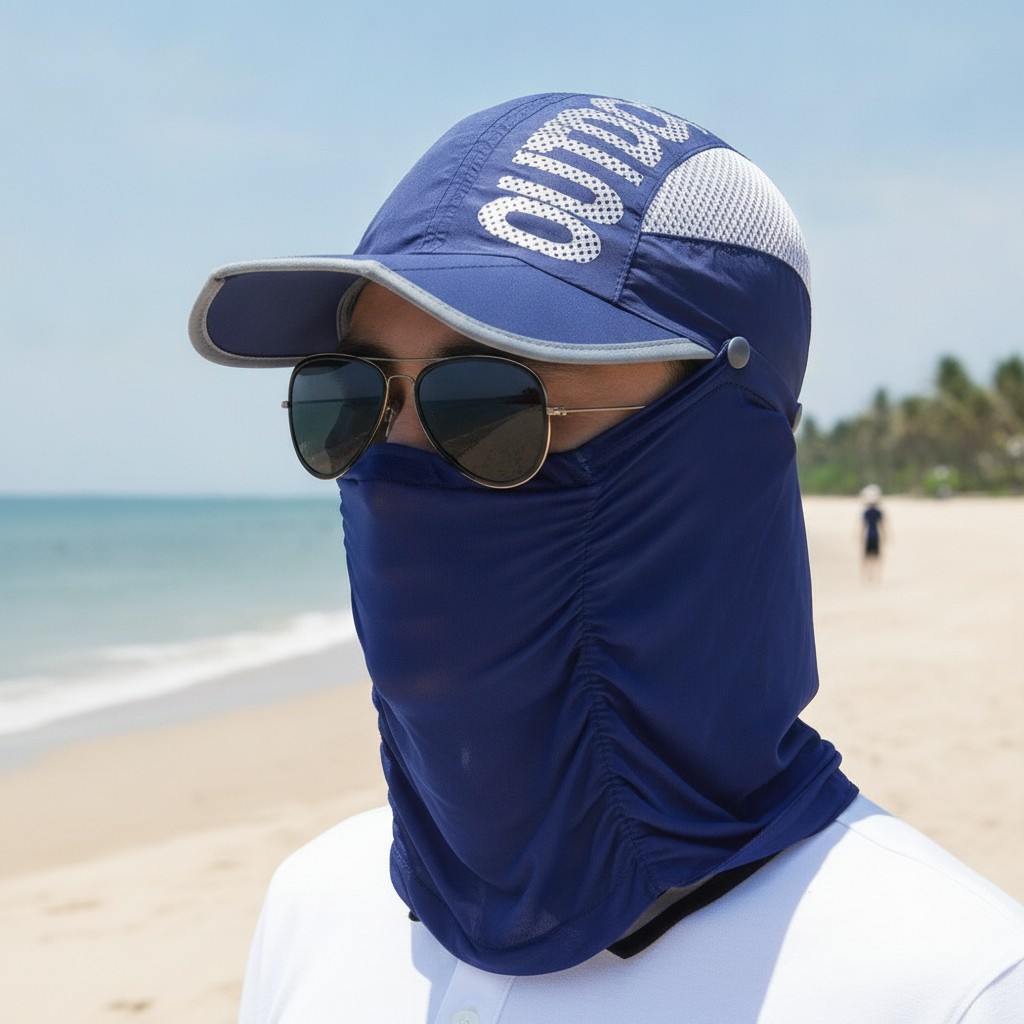 Chapeau de Soleil UV Protection,Style et Sécurité pour Hommes et Femmes(couleur et design aléatoire) - Marjane Mall - Image 3