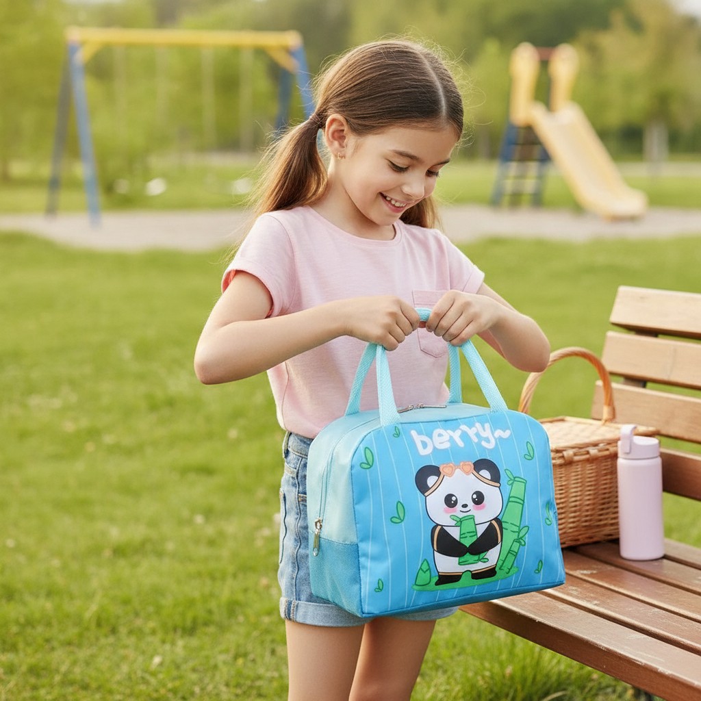 Lunch Bag Isotherme Sac à Déjeuner Thermique pour Enfant - Imperméable avec Poignées Renforcées(couleur et design aléatoire) - Marjane Mall - Image 4