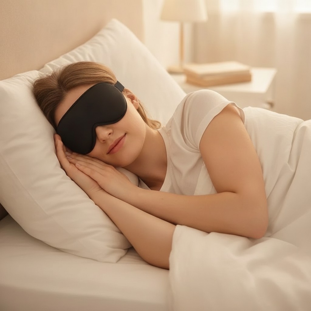 Masque de sommeil de Nuit pour Yeux, Idéal pour un Sommeil Réparateur(couleur et design aléatoire) - Marjane Mall - Image 4