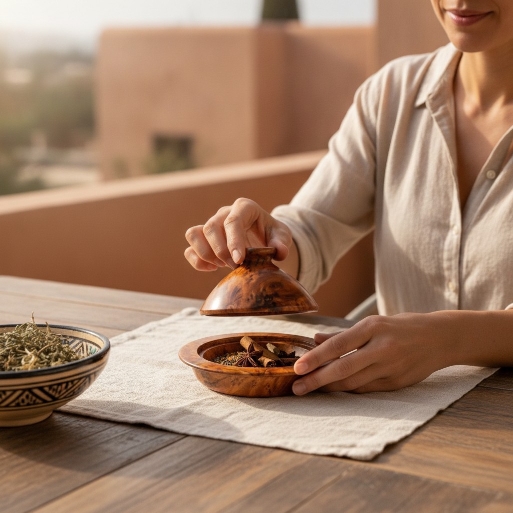 Mini Tajine en Bois de Thuya : L'Artisanat Marocain en Miniature(couleur et design aléatoire) - Marjane Mall - Image 4