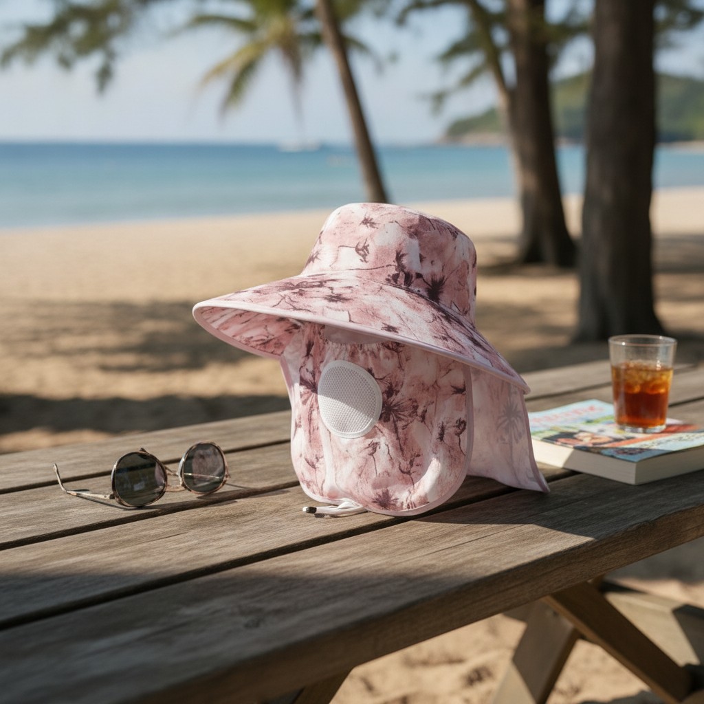 Chapeau de soleil large pour femme, ajustable, idéal pour la protection extérieure.(couleur et design aléatoire) - Marjane Mall - Image 3