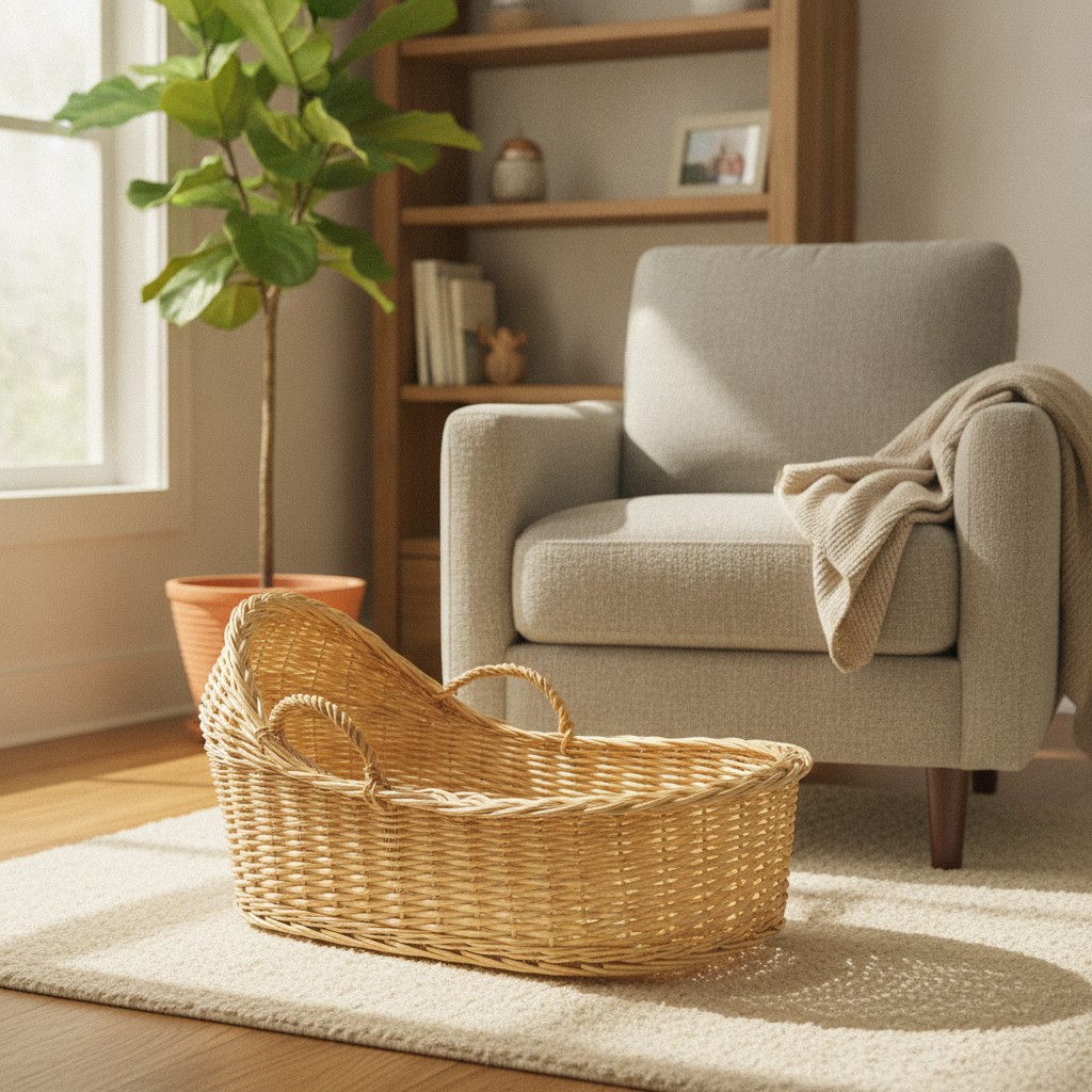 Panier bébé en osier tressé à la main pour se détendre(couleur et design aléatoire) - Marjane Mall - Image 3
