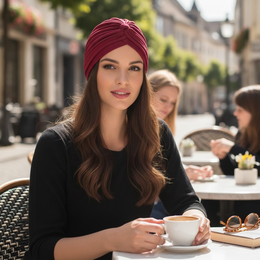 Chapeau turban femme, bandeau femme(couleur et design aléatoire) - Marjane Mall - Image 3