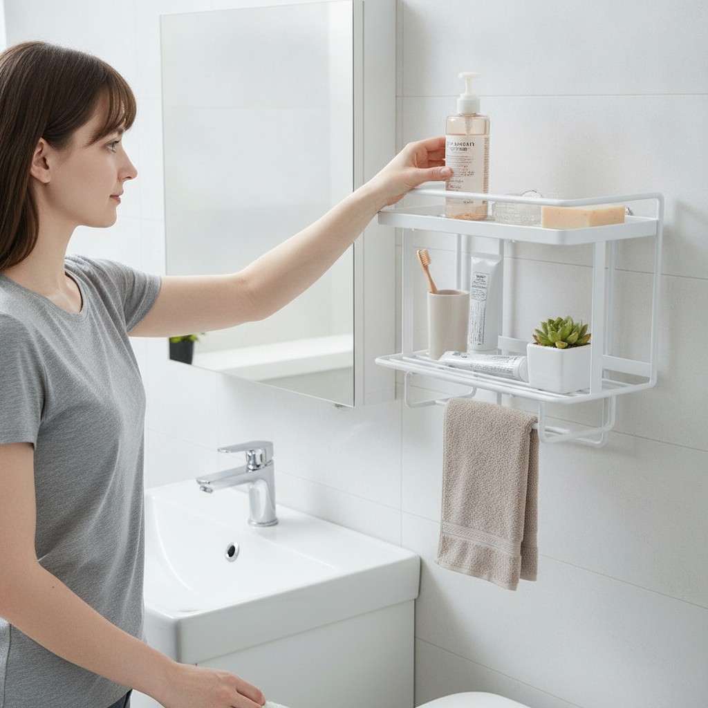 Étagère de rangement Multi-usage pour salle de bain(couleur et design aléatoire) - Marjane Mall - Image 4