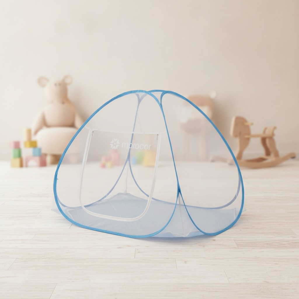 Grande Moustiquaire Pop-Up Autoportante (150x120cm) – Protection Totale pour Lit d'Enfant et Aire (couleur et design aléatoire) - Marjane Mall - Image 2