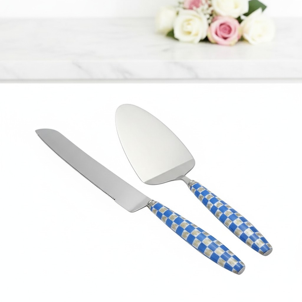 pack couteau avec spatule pour le gâteau serveur(couleur et design aléatoire) - Marjane Mall - Image 2