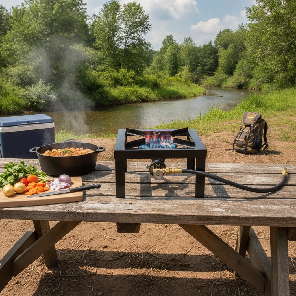 Réchaud à gaz portable Cuisine en plein air sans compromis sur la sécurité(couleur et design aléatoire) - Marjane Mall - Image 3