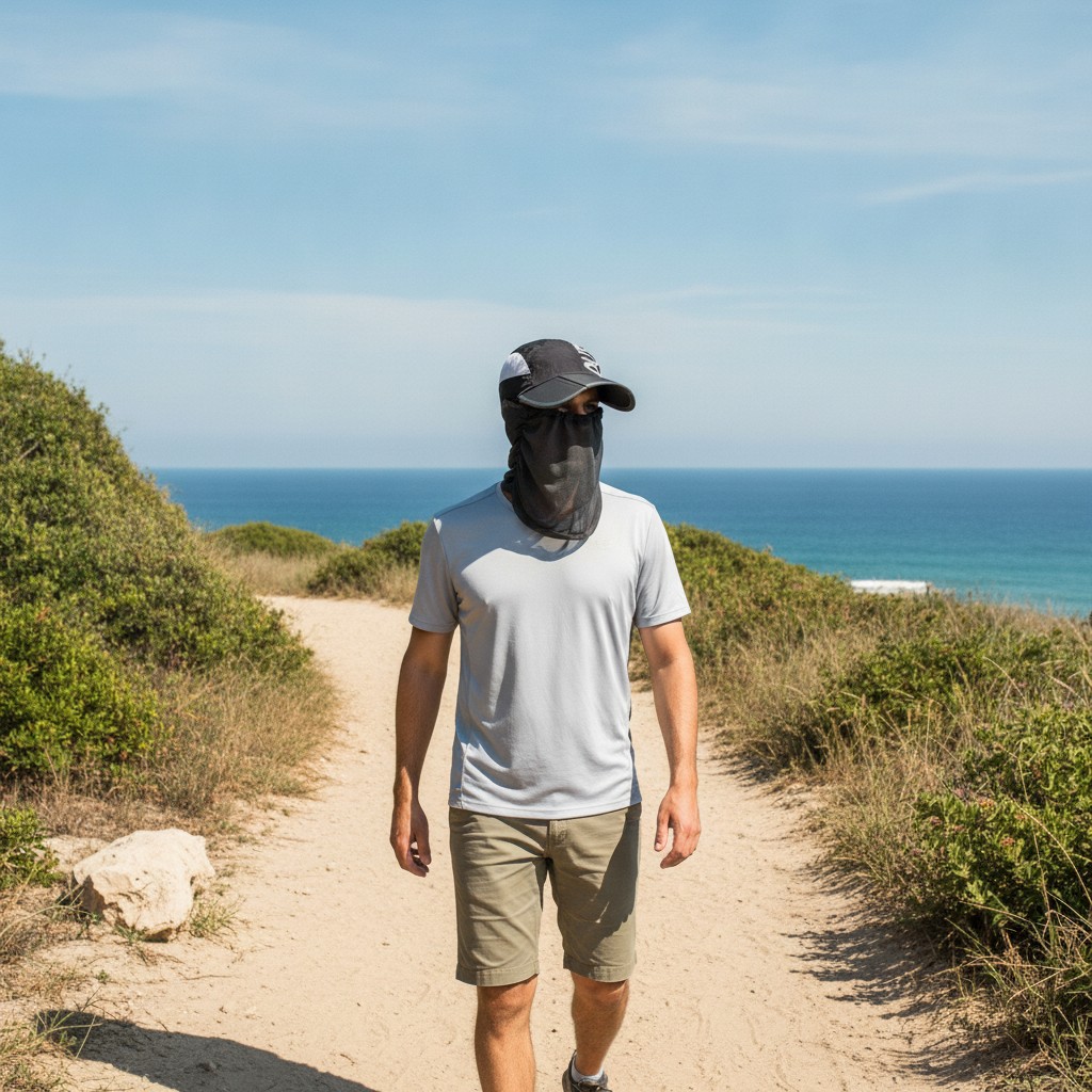 Chapeau de Soleil UV Protection,Style et Sécurité pour Hommes et Femmes(couleur et design aléatoire) - Marjane Mall - Image 3