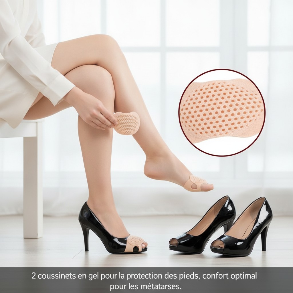 2 coussinets en gel pour la protection des pieds, confort optimal pour les métatarses.(couleur et design aléatoire) - Marjane Mall - Image 4