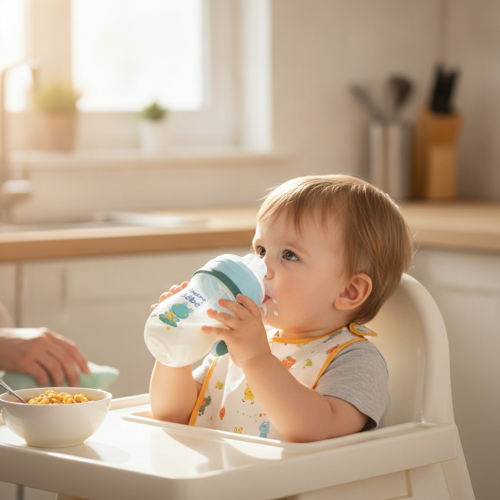 Biberon de lait Portable pour Enfants avec Paille et Poignées Doubles 270 ml(couleur et design aléatoire) - Marjane Mall - Image 4