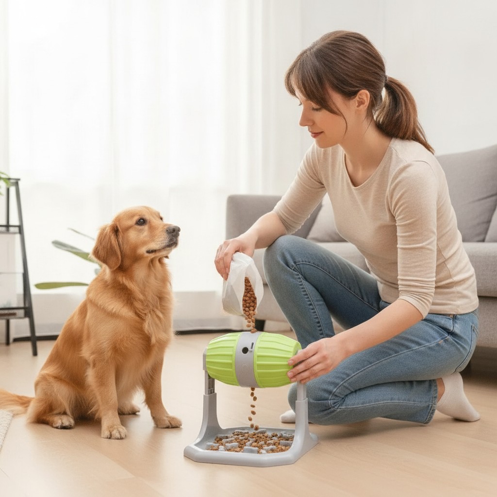 Jouet distributeur de nourriture interactif pour chat et chien – divertissement et alimentation (couleur et design aléatoire) - Marjane Mall - Image 4