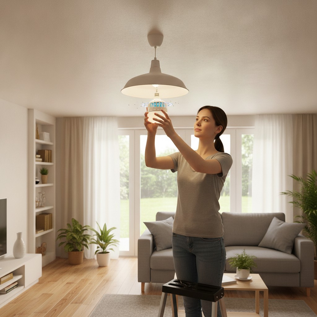 Lampe LED anti-moustiques électronique pour maison et chambre(couleur et design aléatoire) - Marjane Mall - Image 4