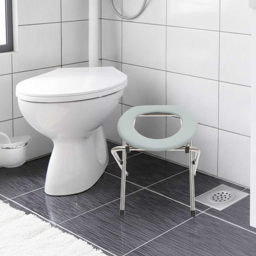 Siège de Toilette Pliable pour Personnes Âgées et Femmes Enceintes(couleur et design aléatoire) - Marjane Mall - Image 3