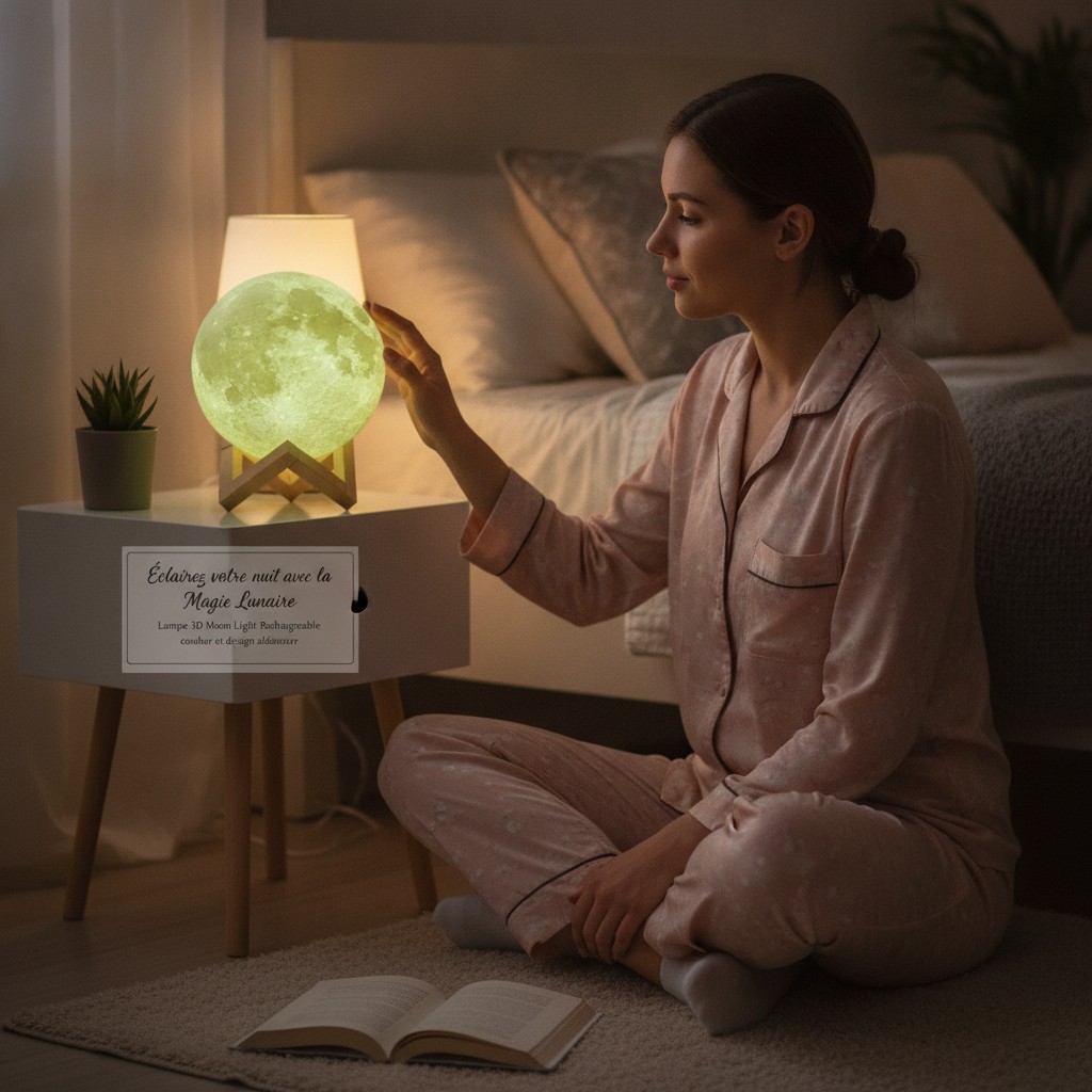 Éclairez votre nuit avec la Magie Lunaire Lampe 3D Moon Light Rechargeable(couleur et design aléatoire) - Marjane Mall - Image 4