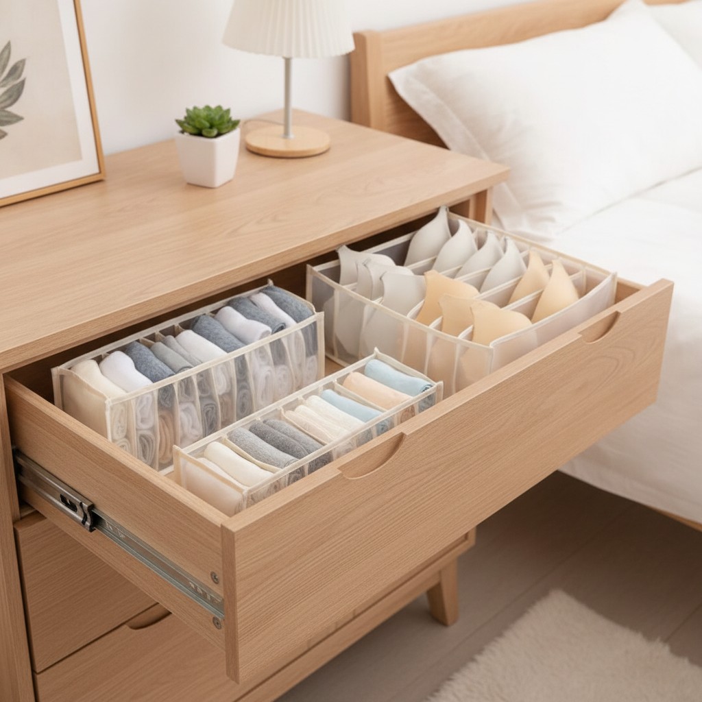Set d’organisateurs pliables multi-grilles pour sous-vêtements et vêtements(couleur et design aléatoire) - Marjane Mall - Image 4