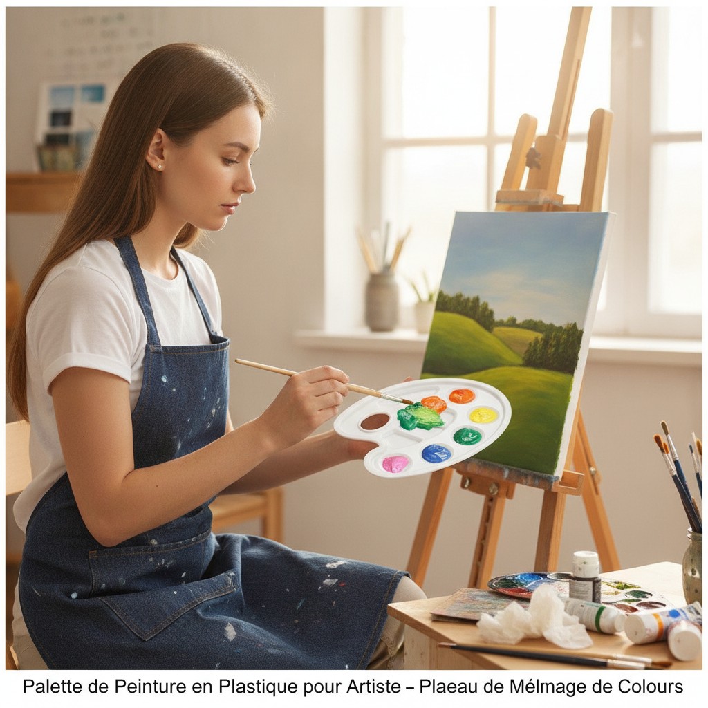 Palette de Peinture en Plastique pour Artiste – Plateau de Mélange de Couleurs(couleur et design aléatoire) - Marjane Mall - Image 3